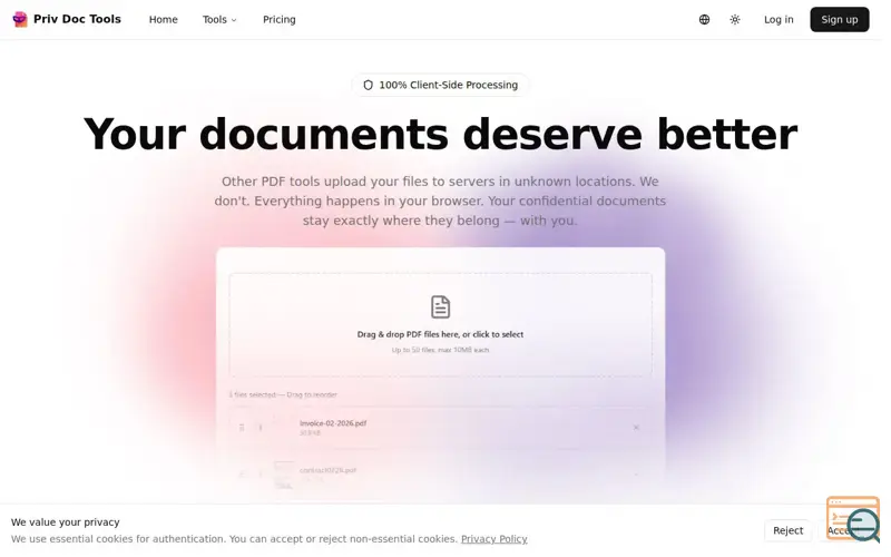 Screenshot of Priv Doc Tools