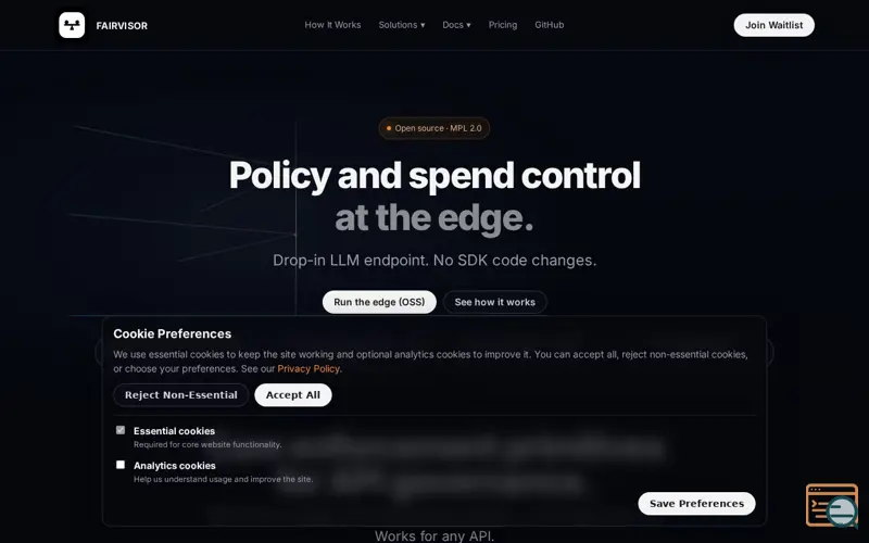 Screenshot of Fairvisor