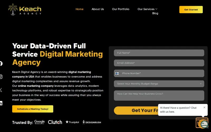 Screenshot of Keach Digital Agency