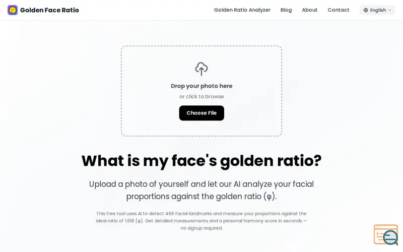 Screenshot of Golden Face Ratio