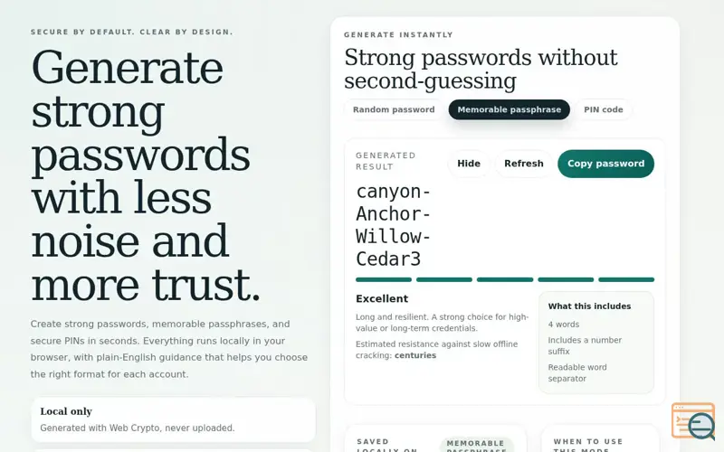 Screenshot of AI Password Generator (SecurePass)