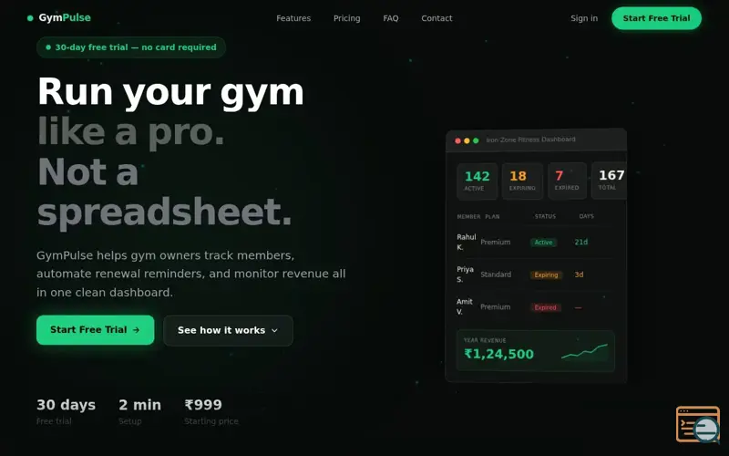 Screenshot of GymPulse