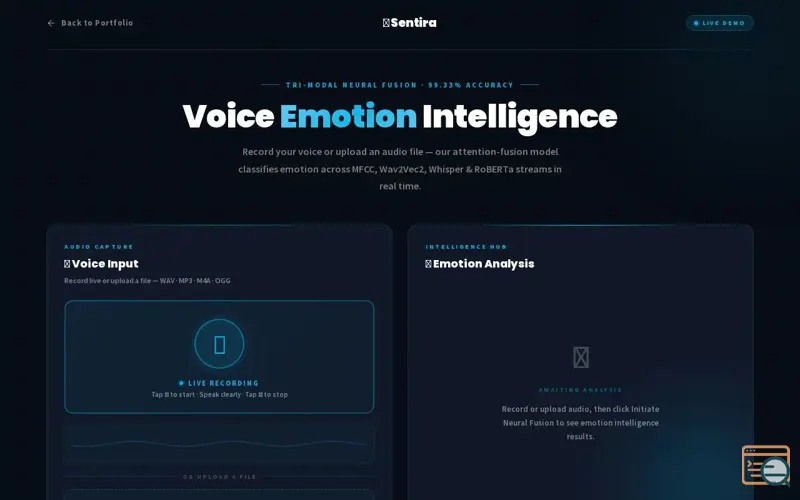 Screenshot of AI Voice Emotion Detection System
