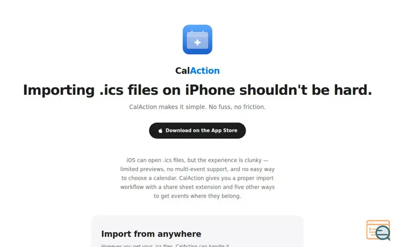 Screenshot of CalAction