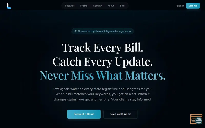 Screenshot of LawSignals