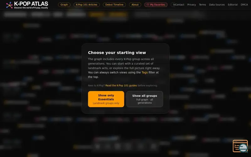 Screenshot of K-Pop Atlas