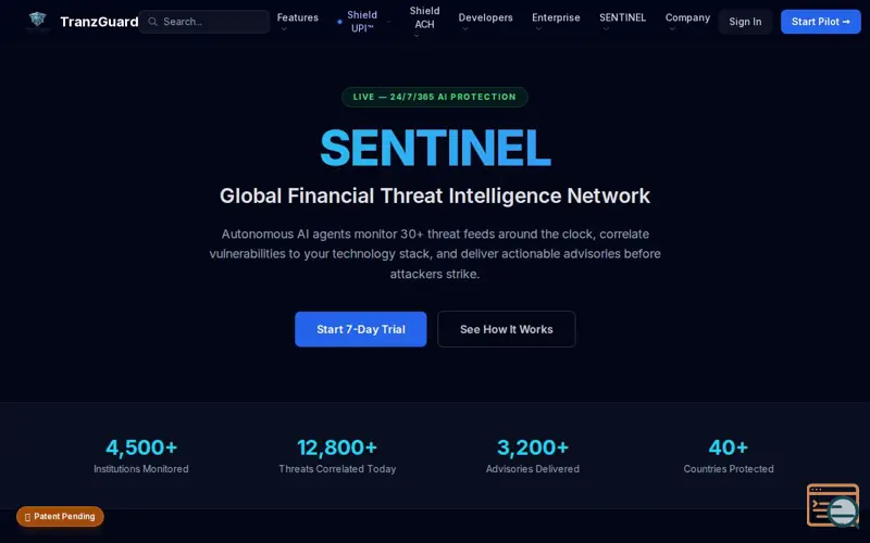 Screenshot of TranzGuard Shield