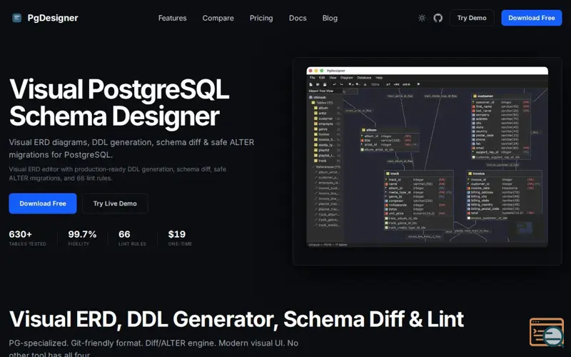 Screenshot of PgDesigner