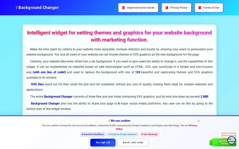 Screenshot of Background Changer