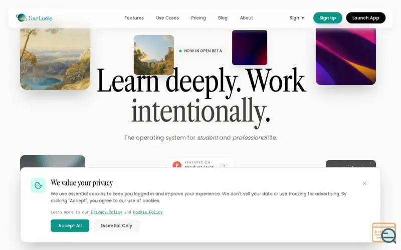 Screenshot of YourLume