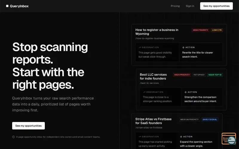 Screenshot of QueryInbox