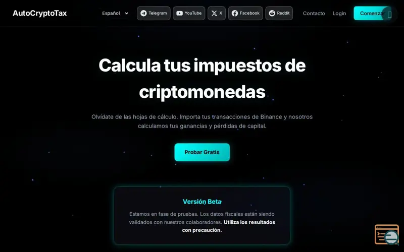 Screenshot of AutoCryptoTax
