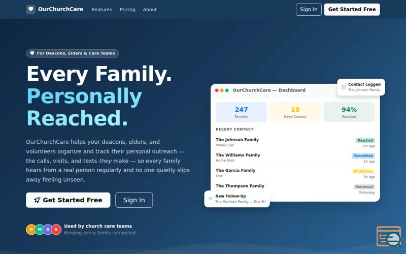 Screenshot of Our Church Care
