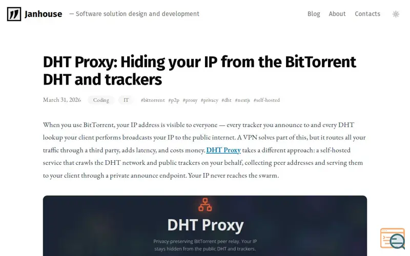 Screenshot of BitTorrent DHT Proxy