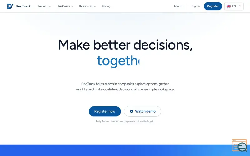 Screenshot of DecTrack