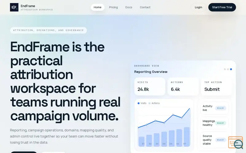 Screenshot of EndFrame