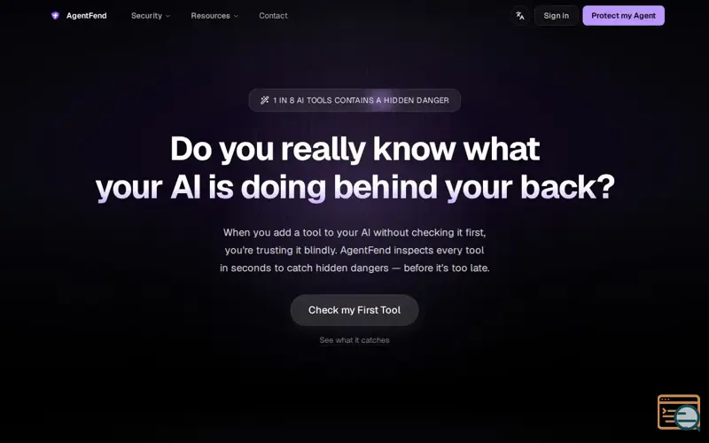 Screenshot of AgentFend - IA skill detection