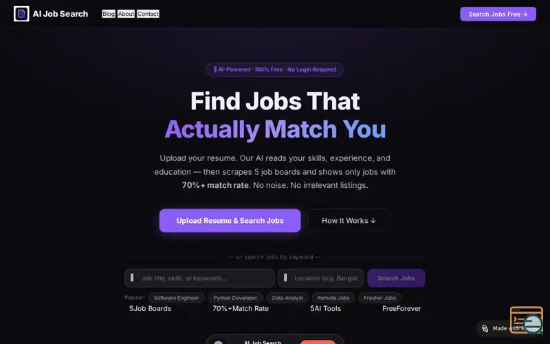 Screenshot of AI Job Search