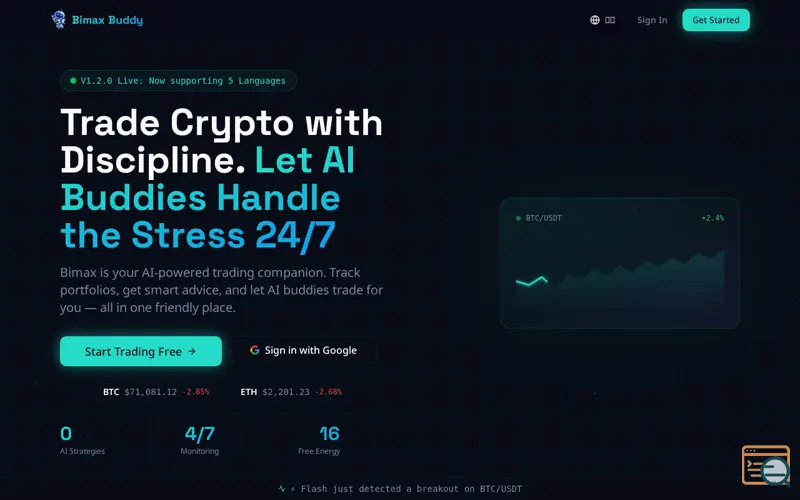 Screenshot of Bimax Buddy