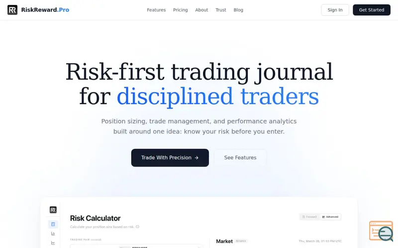 Screenshot of RiskReward Pro