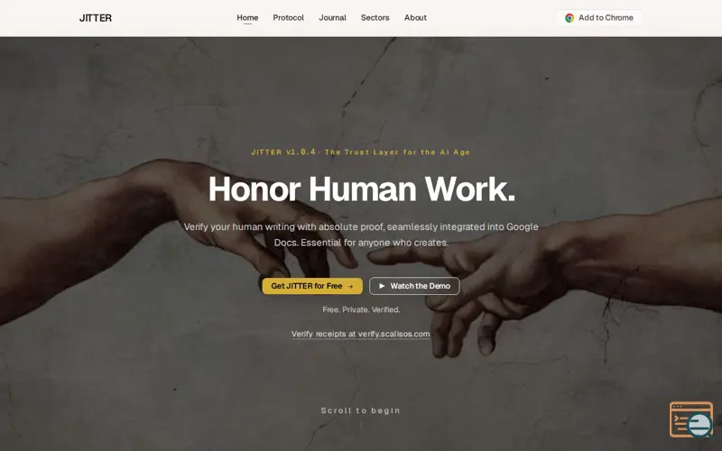 Screenshot of JITTER: Human Writing Protocol