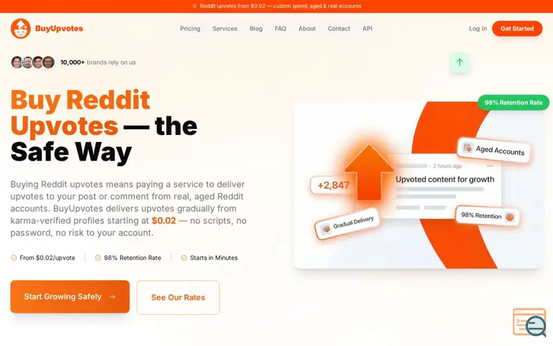 Screenshot of BuyUpvotes