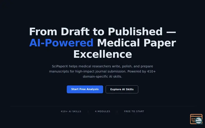 Screenshot of SciPaperX