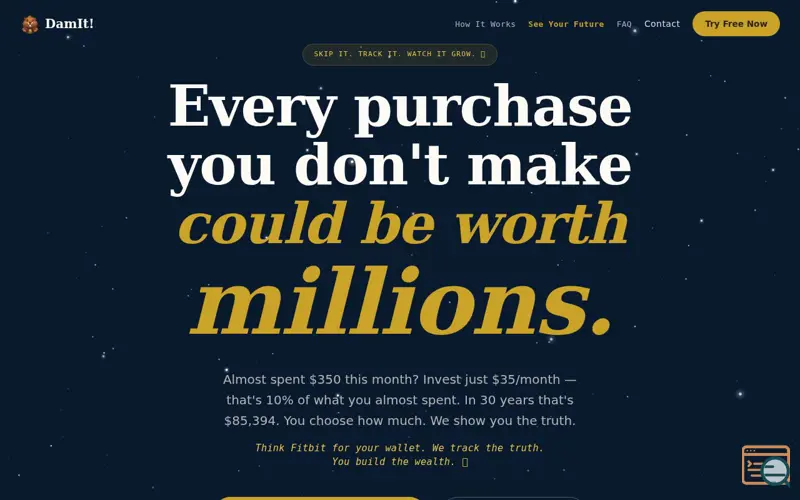 Screenshot of DamIt! — Turn Impulse Buys Into Wealth