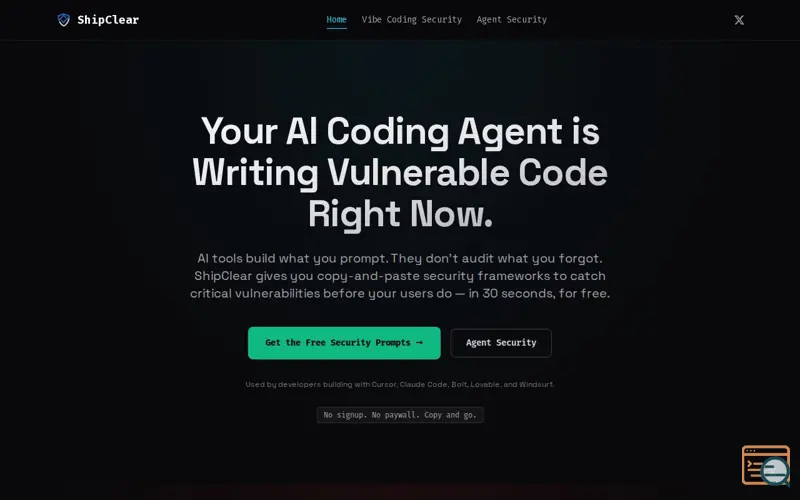Screenshot of ShipClear