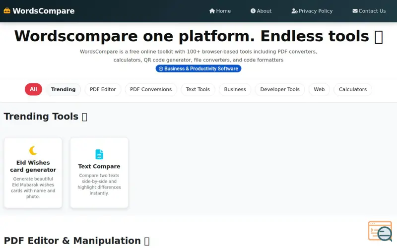 Screenshot of WordsCompare