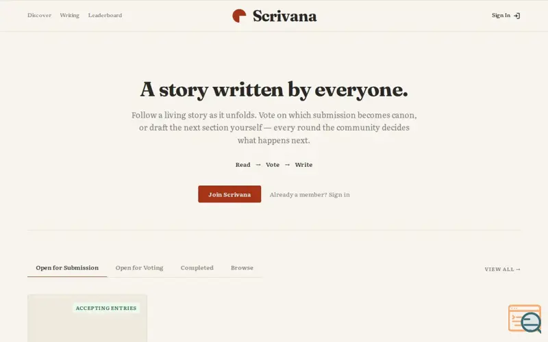 Screenshot of Scrivana