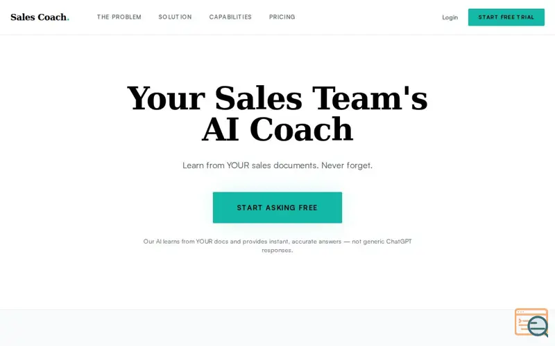 Screenshot of Sales Coach