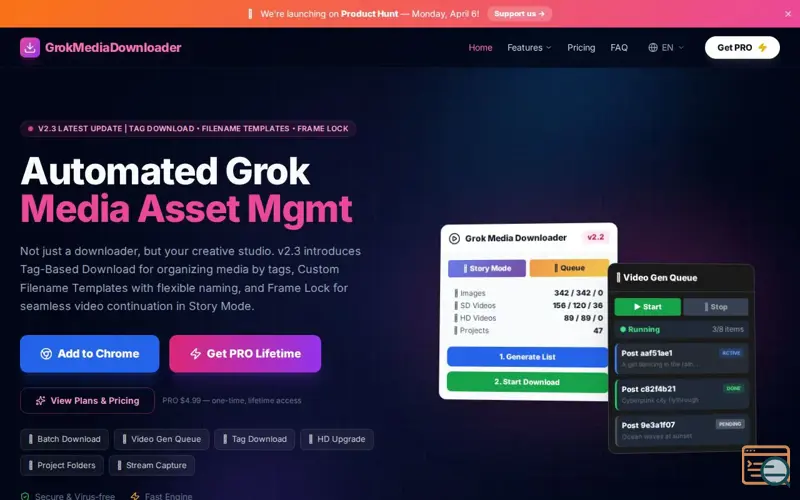 Screenshot of GrokMediaDownloader