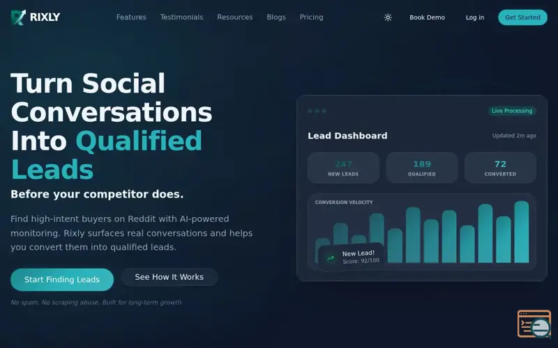 Screenshot of Rixly AI