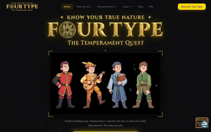 Screenshot of FourType - Temperament Quest