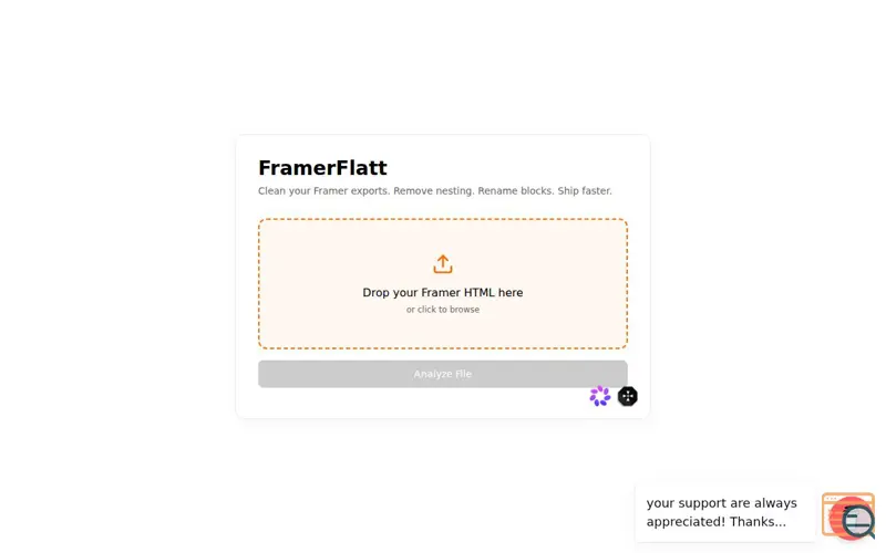 Screenshot of FramerFlatt