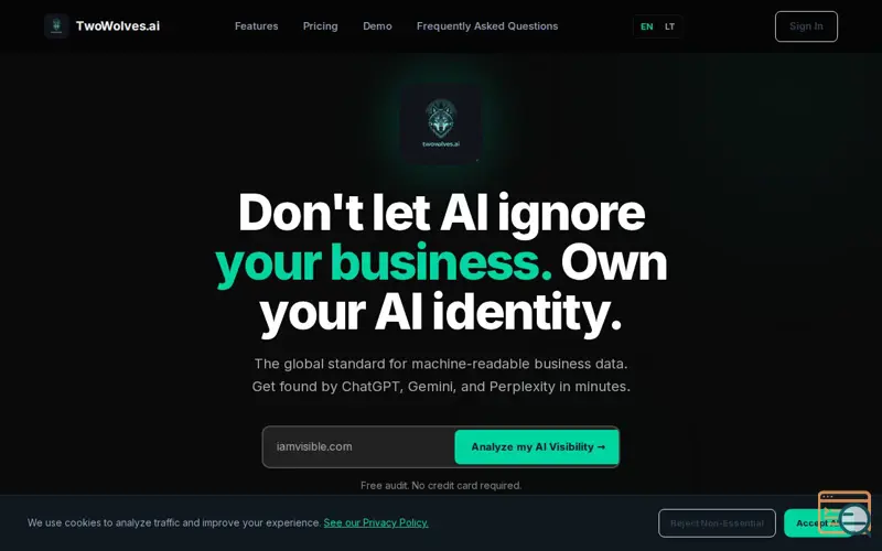 Screenshot of TwoWolves.ai