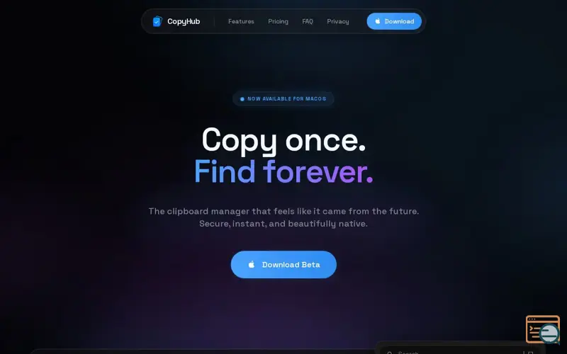 Screenshot of CopyHub