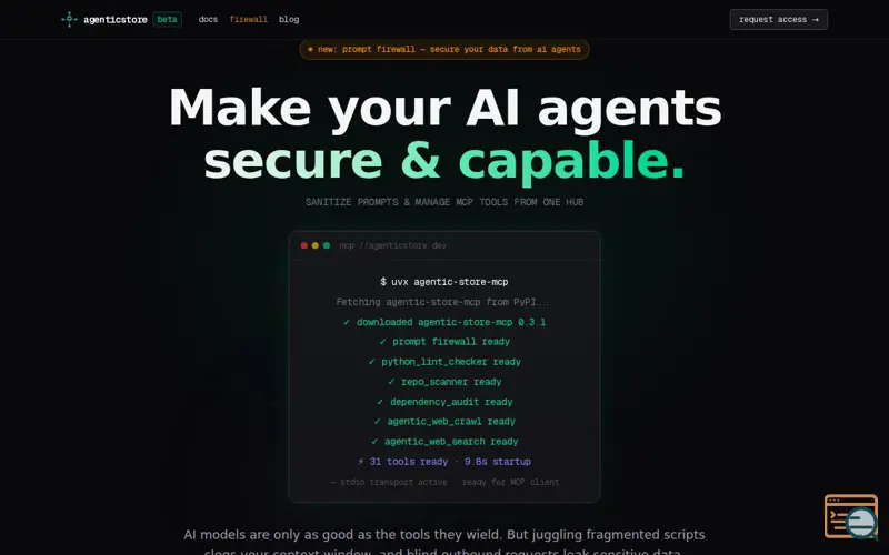 Screenshot of AgenticStore