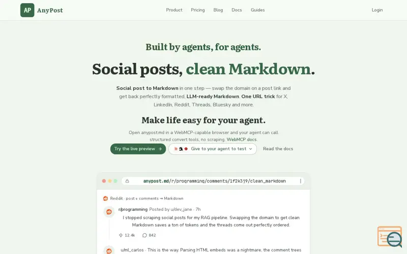 Screenshot of AnyPost