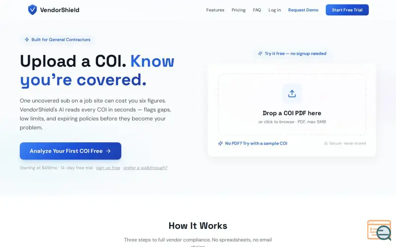 Screenshot of VendorShield