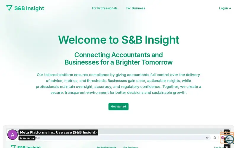 Screenshot of S&B Insight