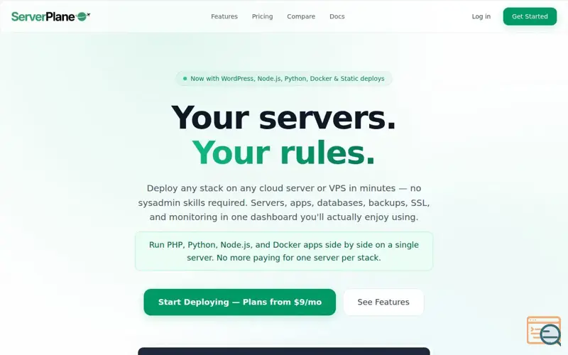 Screenshot of ServerPlane — Server Management Platform