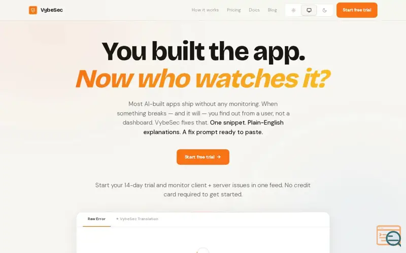 Screenshot of VybeSec