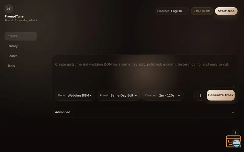 Screenshot of PromptTune