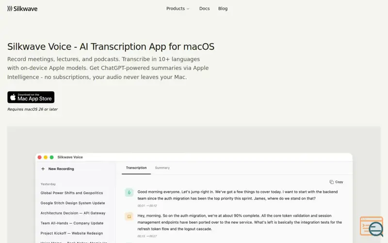 Screenshot of Silkwave Voice