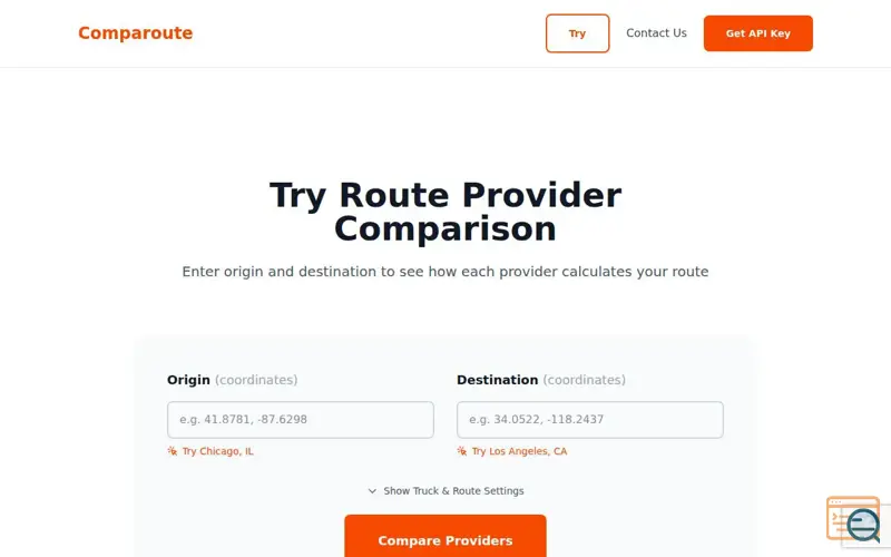 Screenshot of Comparoute