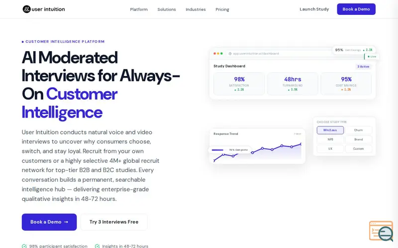 Screenshot of User Intuition