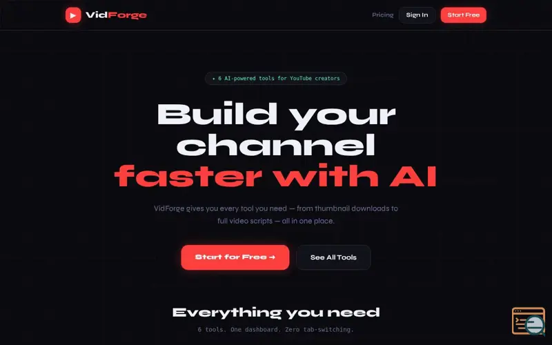Screenshot of GetVidForge