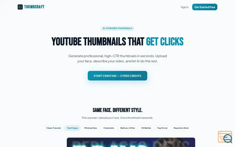 Screenshot of ThumbCraft